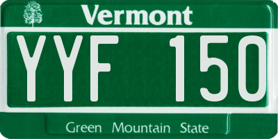 VT license plate YYF150
