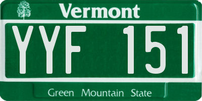 VT license plate YYF151