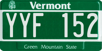 VT license plate YYF152