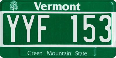 VT license plate YYF153