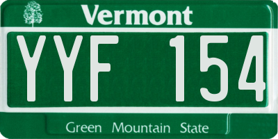 VT license plate YYF154