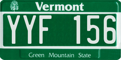 VT license plate YYF156