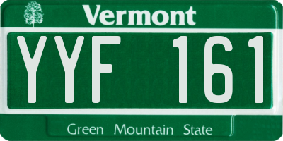 VT license plate YYF161
