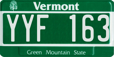 VT license plate YYF163
