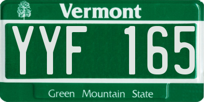 VT license plate YYF165