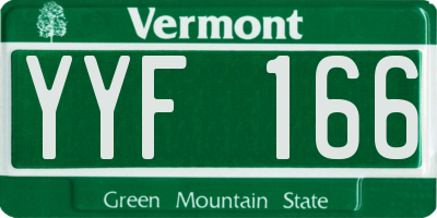 VT license plate YYF166