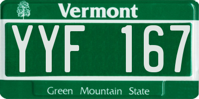 VT license plate YYF167