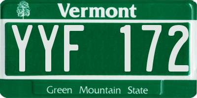 VT license plate YYF172
