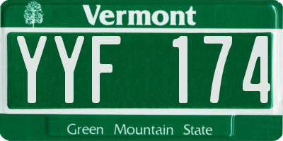 VT license plate YYF174
