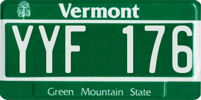 VT license plate YYF176
