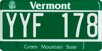 VT license plate YYF178