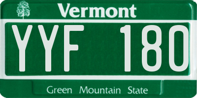 VT license plate YYF180