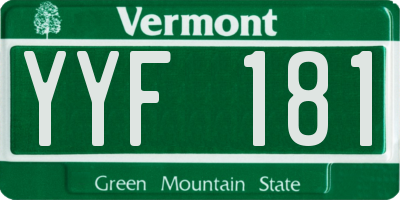 VT license plate YYF181