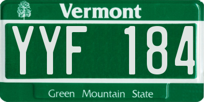 VT license plate YYF184