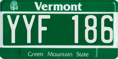 VT license plate YYF186