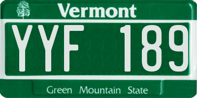 VT license plate YYF189