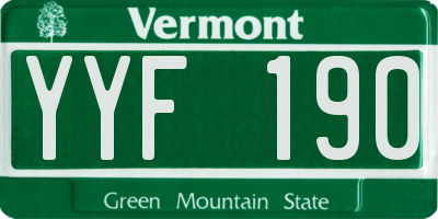 VT license plate YYF190