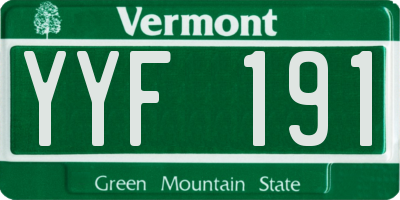 VT license plate YYF191