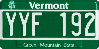 VT license plate YYF192
