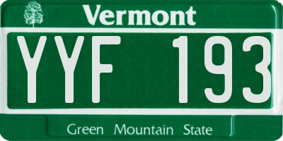 VT license plate YYF193