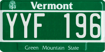 VT license plate YYF196