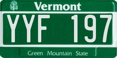 VT license plate YYF197