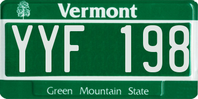 VT license plate YYF198