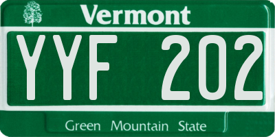 VT license plate YYF202