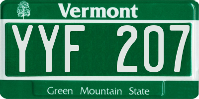 VT license plate YYF207