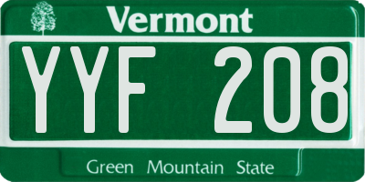 VT license plate YYF208