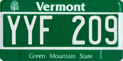 VT license plate YYF209