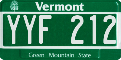VT license plate YYF212