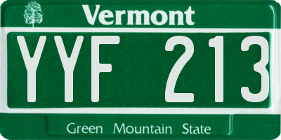 VT license plate YYF213