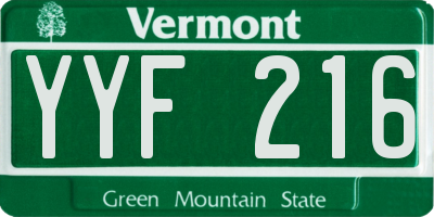 VT license plate YYF216