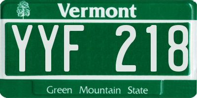 VT license plate YYF218