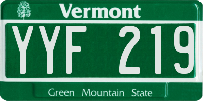 VT license plate YYF219