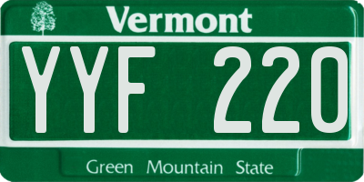 VT license plate YYF220