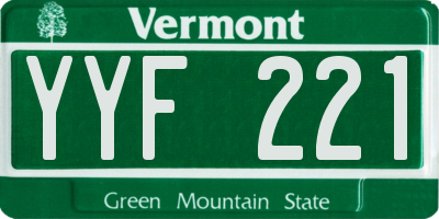 VT license plate YYF221
