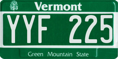 VT license plate YYF225
