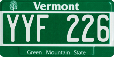 VT license plate YYF226