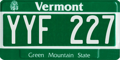 VT license plate YYF227