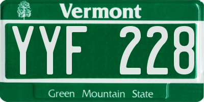 VT license plate YYF228