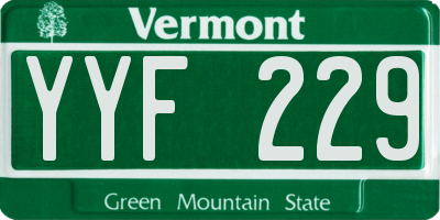 VT license plate YYF229