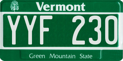 VT license plate YYF230