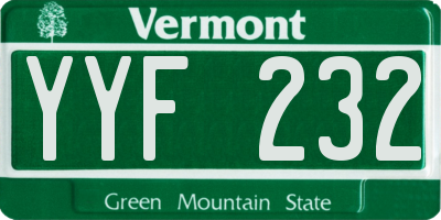 VT license plate YYF232