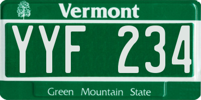 VT license plate YYF234