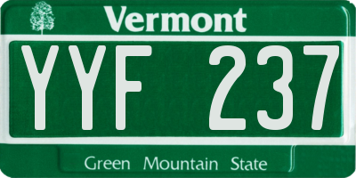 VT license plate YYF237