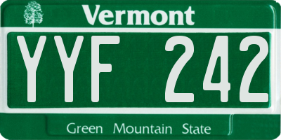 VT license plate YYF242