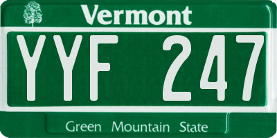 VT license plate YYF247