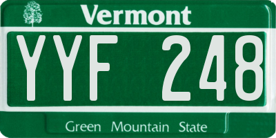 VT license plate YYF248